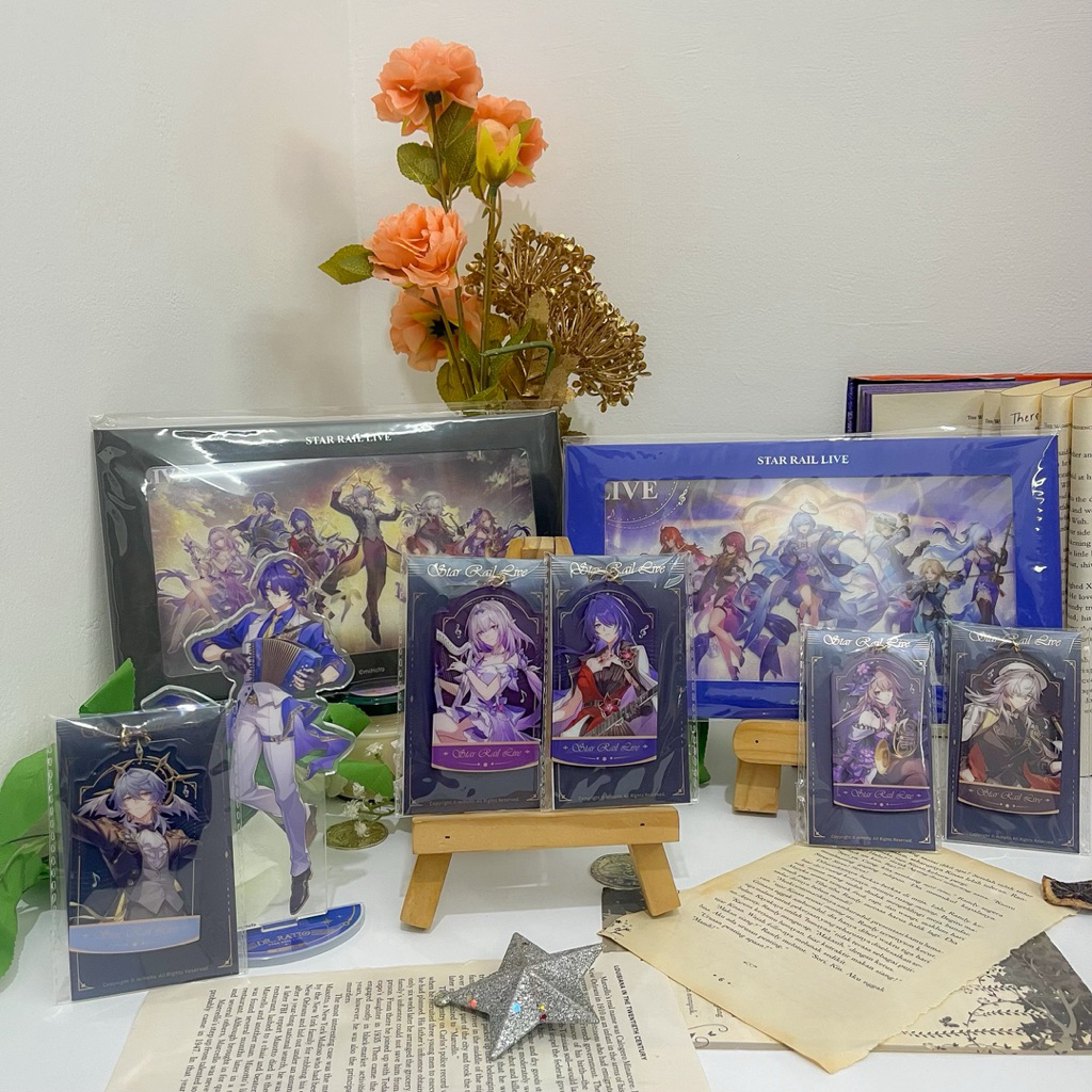 อย่างเป็นทางการ Honkai Star Rail HSR คอนเสิร์ต Shikishi Ticket พวงกุญแจ Jewel Stande Badge Jing Yuan