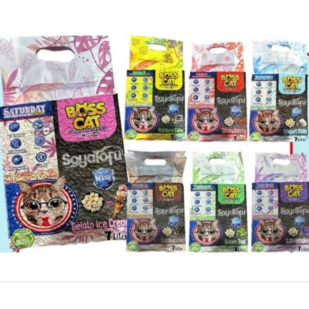 Boss Cat ทรายแมวเต้าหู้ถั่วเหลือง 7L
