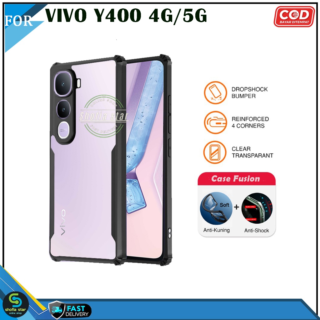 Vivo Y400 4G 5G Y300 Y200 Softcase Fusion เคสใสกันกระแทก