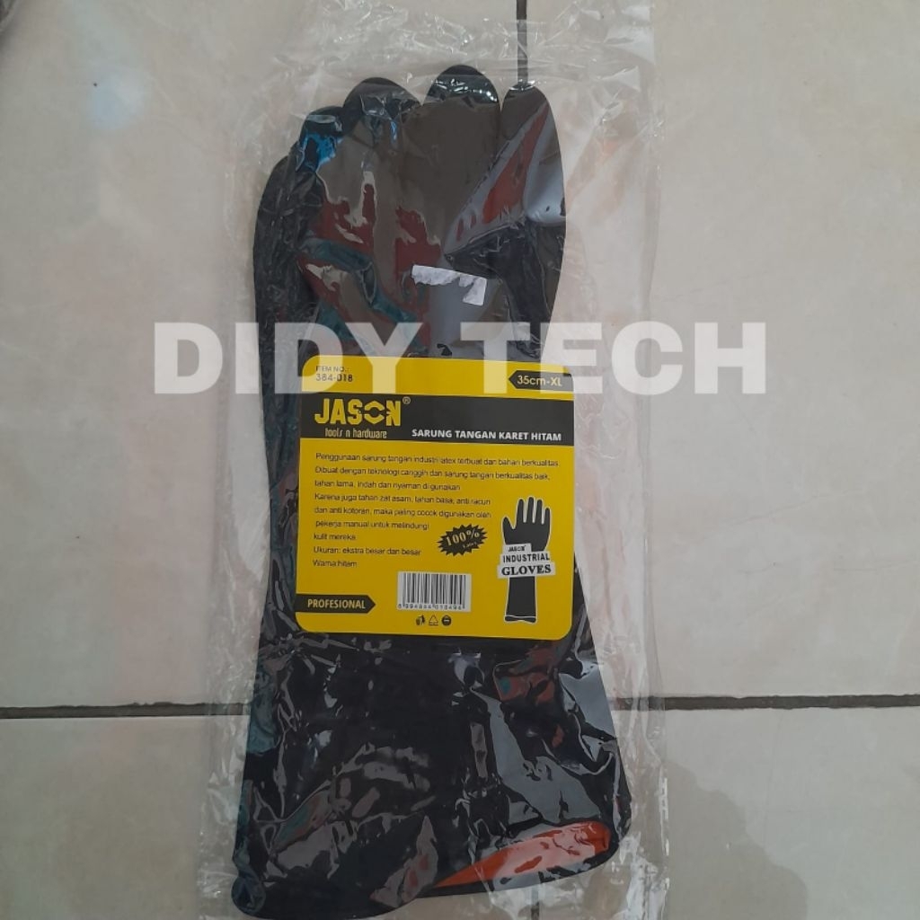 JASON ถุงมือยางสีดํา ไซส์ XL