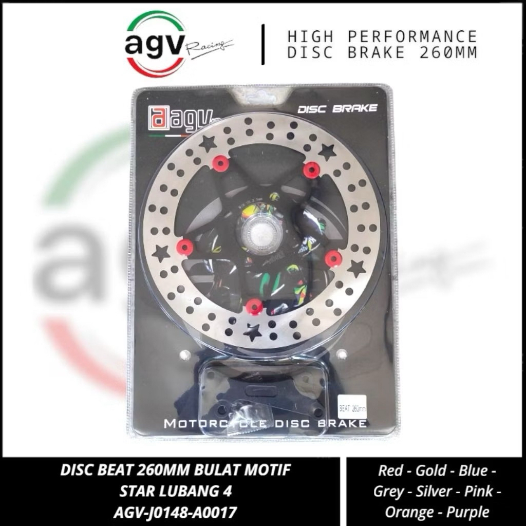 จานดิสหน้า Agv ขนาด 260mm บีท scoopy genio spacy vario 110-160 plus star motif bracket