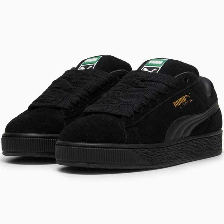 Black Suede XL Fat Shoes สําหรับผู้ชายและผู้หญิง // Suede XL Full Black Men and Women 100%