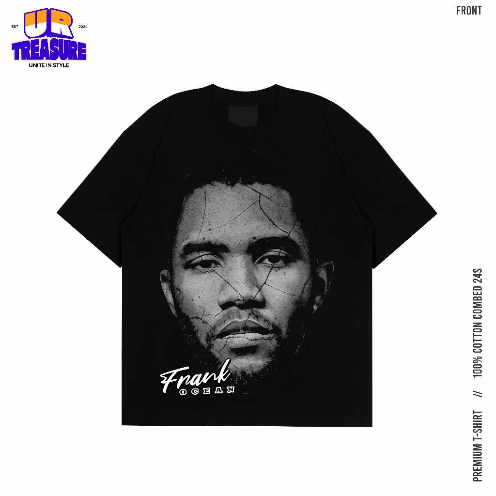 Frank Ocean Cotton Combin เสื้อยืดหนา 24s / Frank Ocean Black T-Shirt by urtreasure
