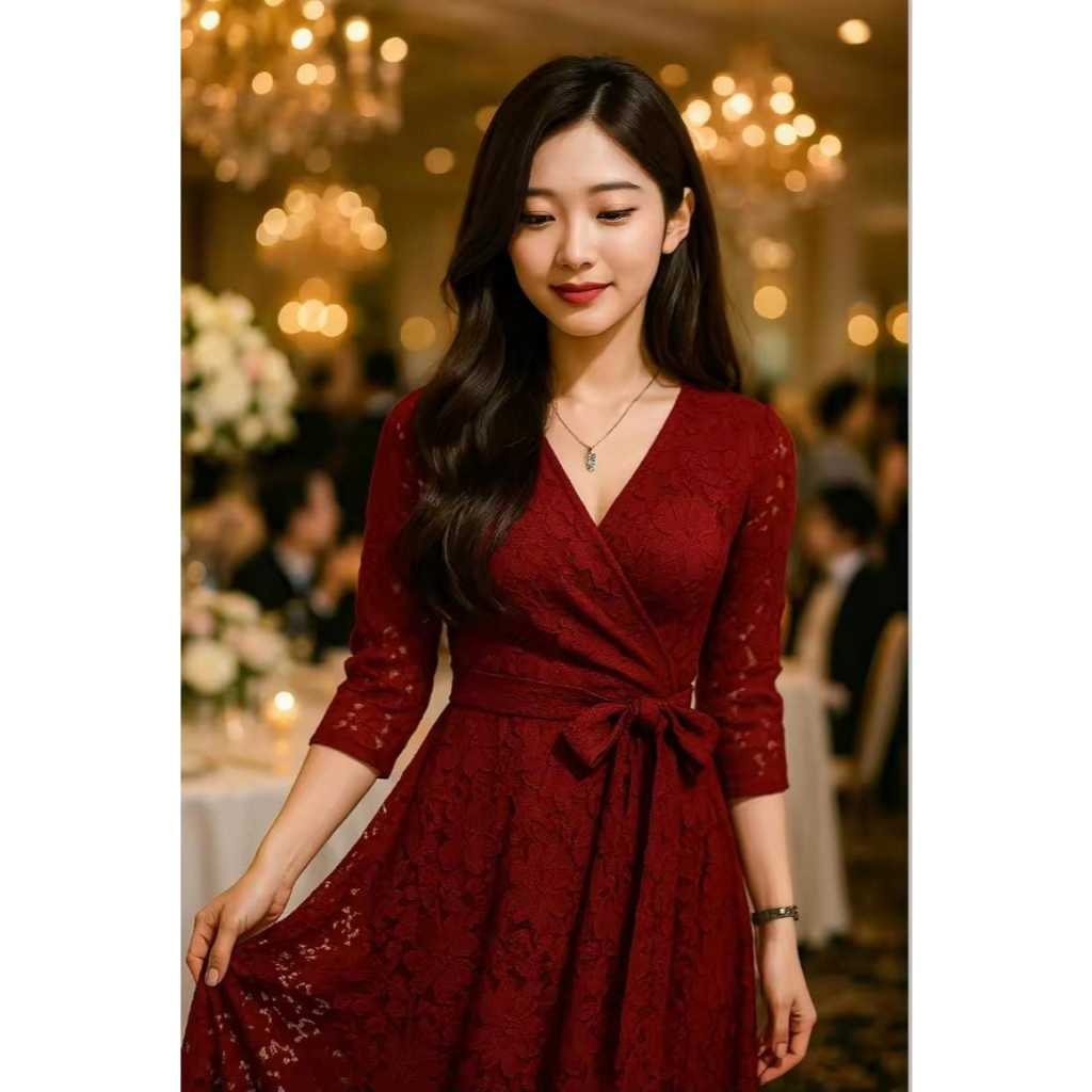 ชุด Burkat เกาหลีใหม่ V คอชุดปาร์ตี้ยาว/ชุด Eid Hijab และ Non-Hijab