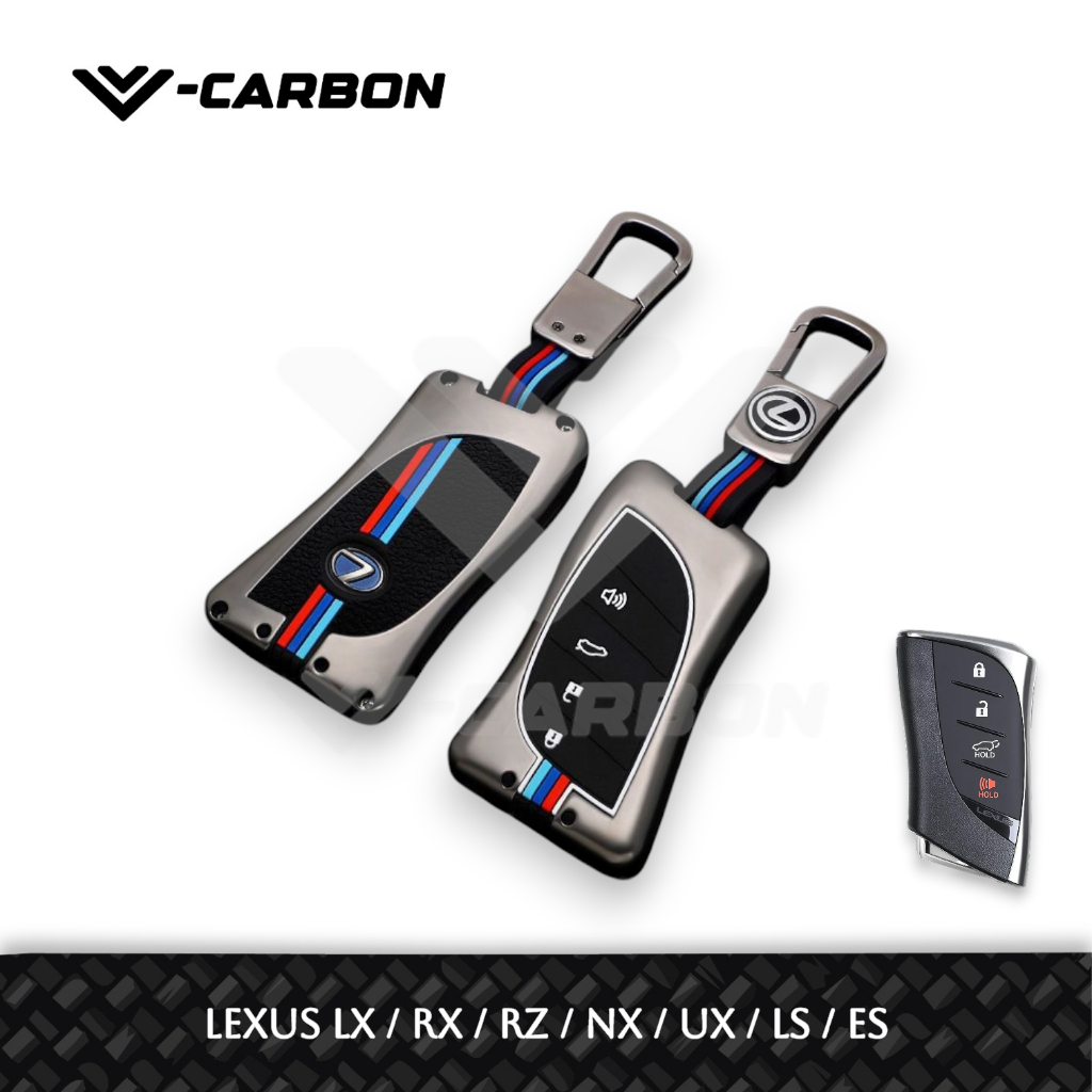 V-Carbon Metal Key Cover Smartkey Casing Cover Metal Key Lexus LX LX600 | RX RX300 RX350h RX450h RX5