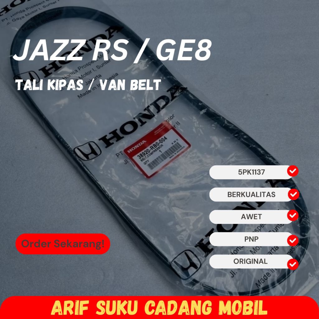 สายพานพัดลม Honda Jazz RS GE8 ของแท้ (38920-RB0-004)