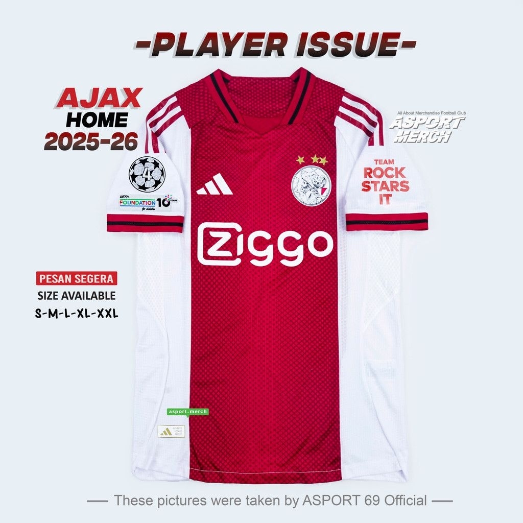 AJAX HOME JERSEY 2025 2026 PLAYER ISSE AJAX HOME JERSEY 25 26 PI