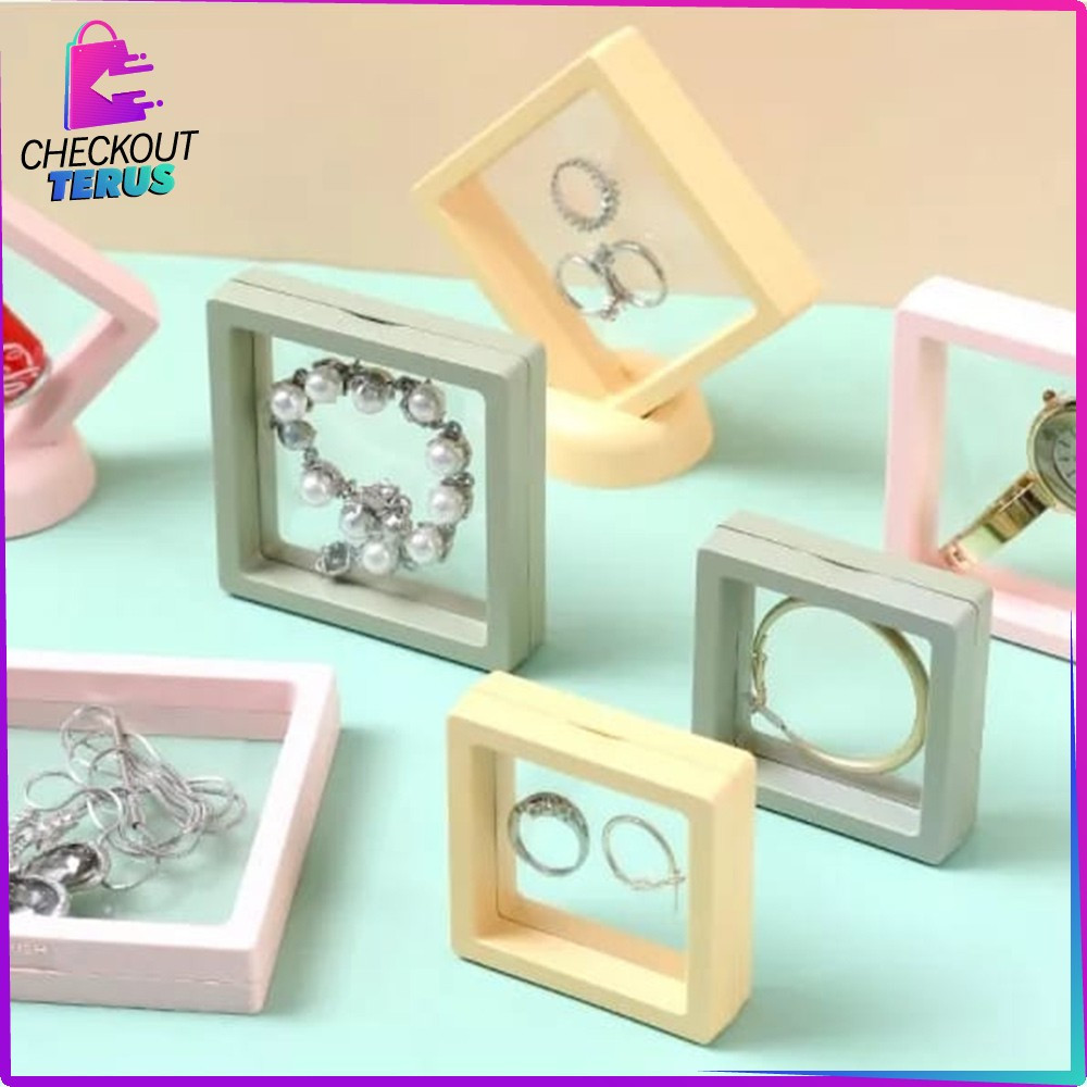 EC CT K171 กล่องเครื่องประดับความงามกล่องแสดง UK 9x9 กล่องเก็บเครื่องประดับพลาสติกใสกันฝุ่นสร้อยข้อม