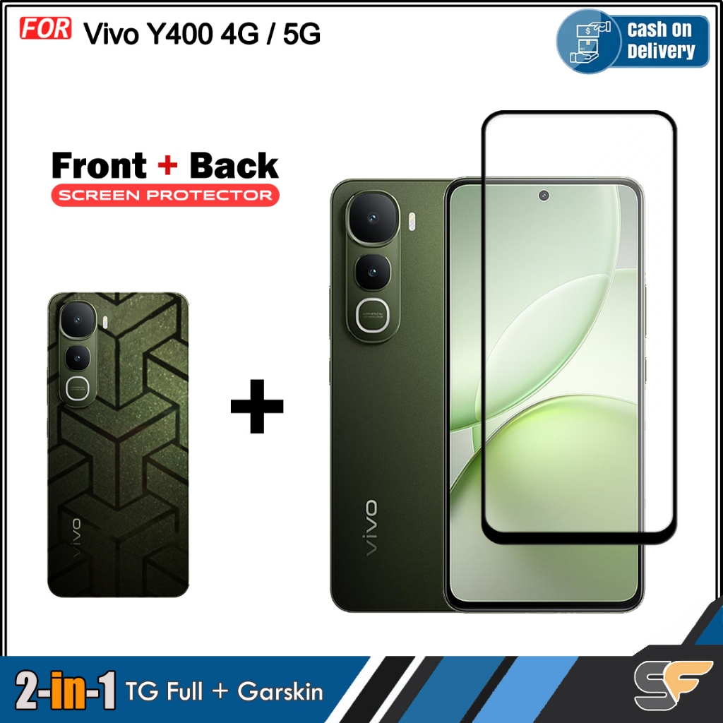 2in1 กระจกนิรภัยฟรี Garskin Vivo Y400 Y100 4G 5G Vivo Y36 Vivo Y35 2022 Y50 Y51 2020 Y51a Vivo Y53s 