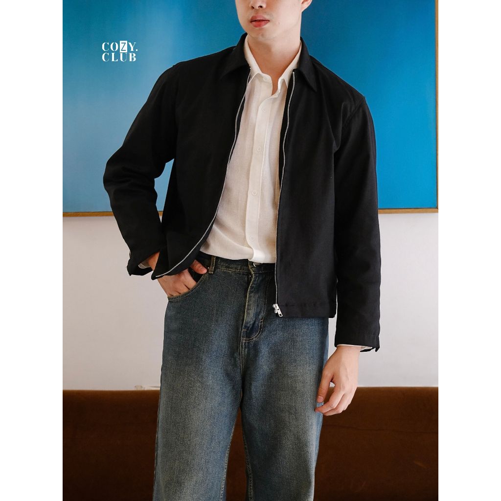 COZYCLUB Prep Blouson Jacket Boxy Fit | เสื้อแจ็คเก็ตผู้ชาย Blouson สไตล์มินิมอล | 567