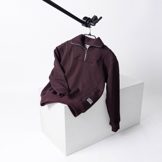 BARHAWS - Sweater Half Zipper Boxy Cotton Unisex Atasan Sweatshirt Pria Wanita