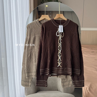 Sora Sweater Rajut Wanita Motif Tali Korean Style