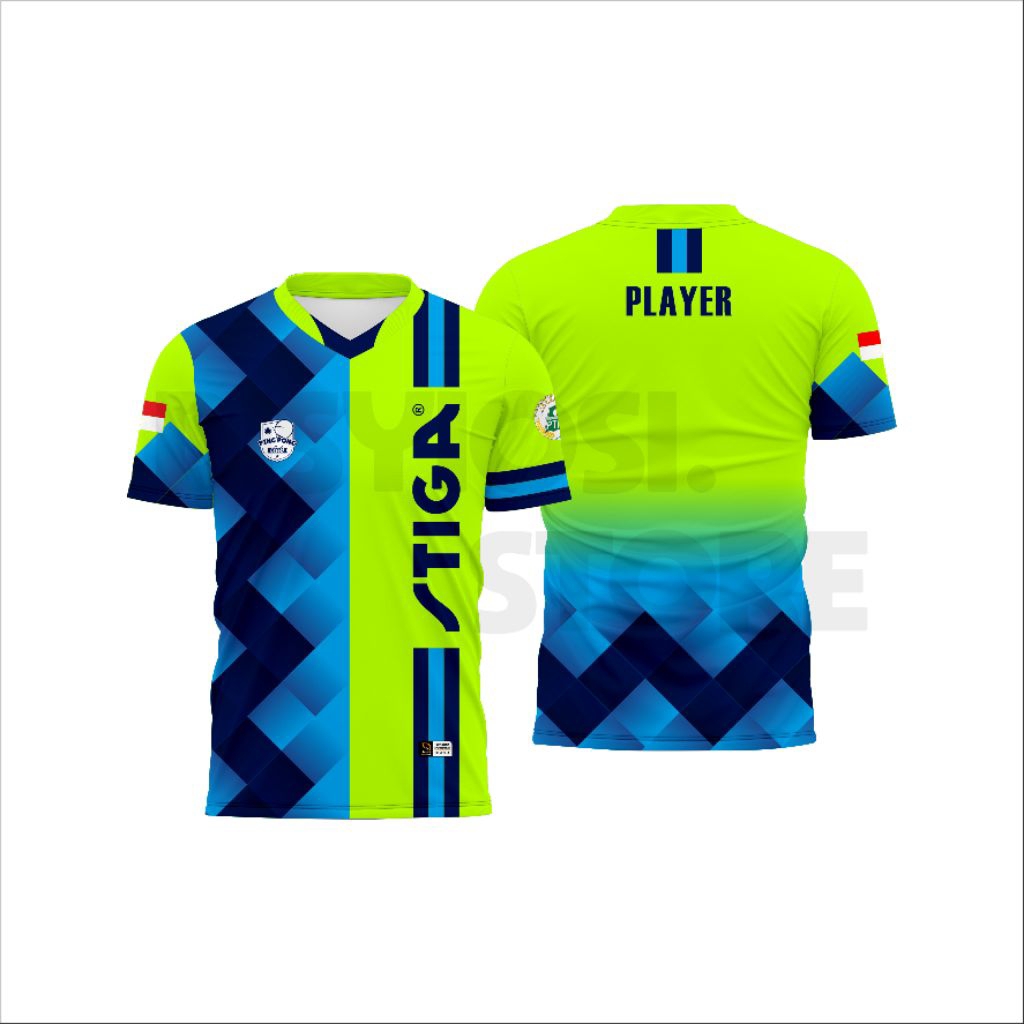เสื้อยืดกีฬา | JERSEY PINGPONG - 04 | UNISEX FULL PRINT TABLE TENNIS JERSEY FREE CUSTOM (LOGO, NAME,