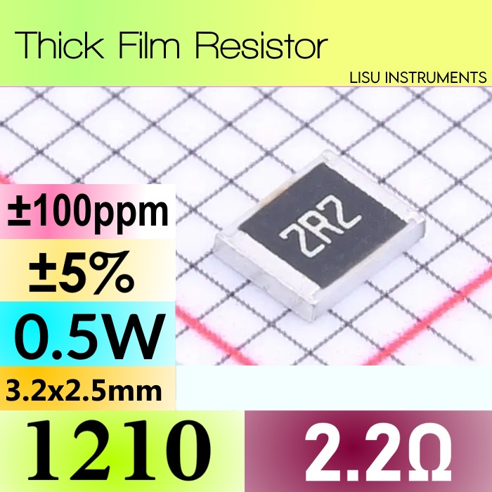 2.2Ω ±5% 1210 0.5W ตัวต้านทานฟิล์มหนา 2R2 2.2R FOJAN FRC1210J2R2 TS