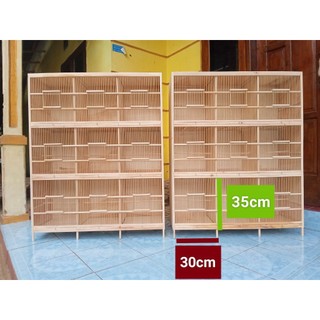Sangkar burung tingkat sekat Ombyokan box ternak ukuran 30x30x35cm