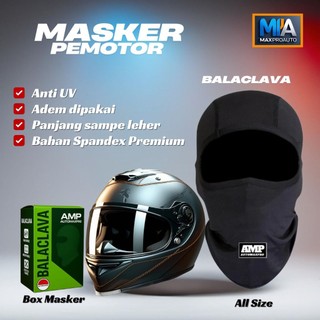 Automaxpro AMP Masker Motor Balaclava Buff Ninja Face Mask Aksesoris Motor Penutup Kepala Masker Ojek Premium Jersey Spandex Nyaman All Size
