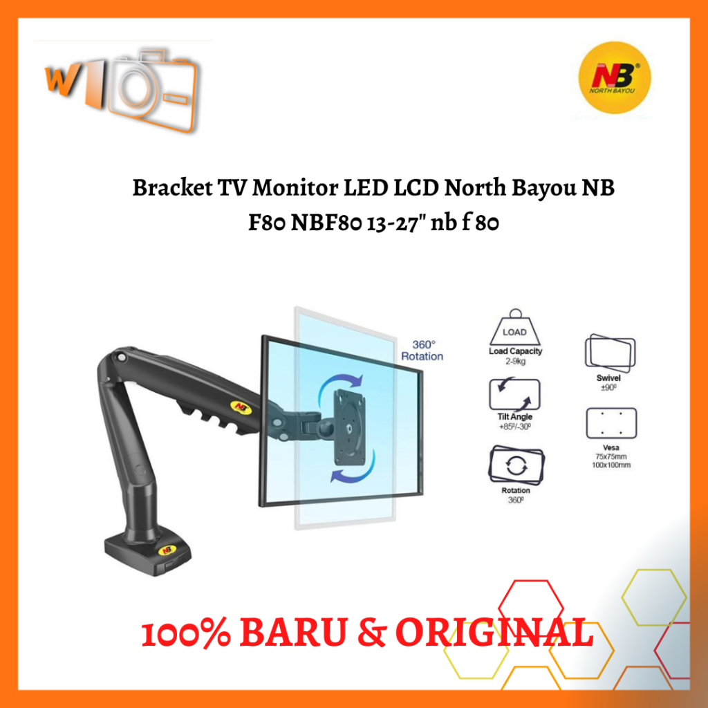 North Bayou NB F80 NBF80 13-27" NBF 80 LED LCD TV Monitor Bracket