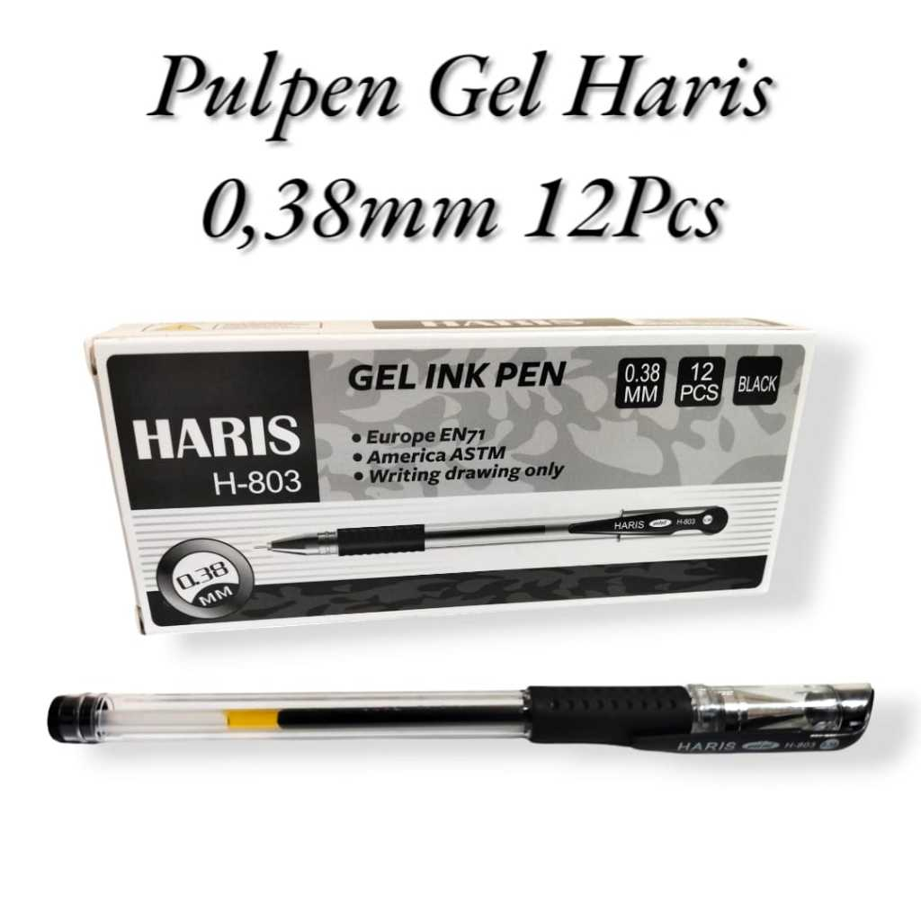 AS888 - ปากกาเจล / หมึกปากกาเจล 0.38 มม. เนื้อหาหมึกสีดํา 12 ชิ้น