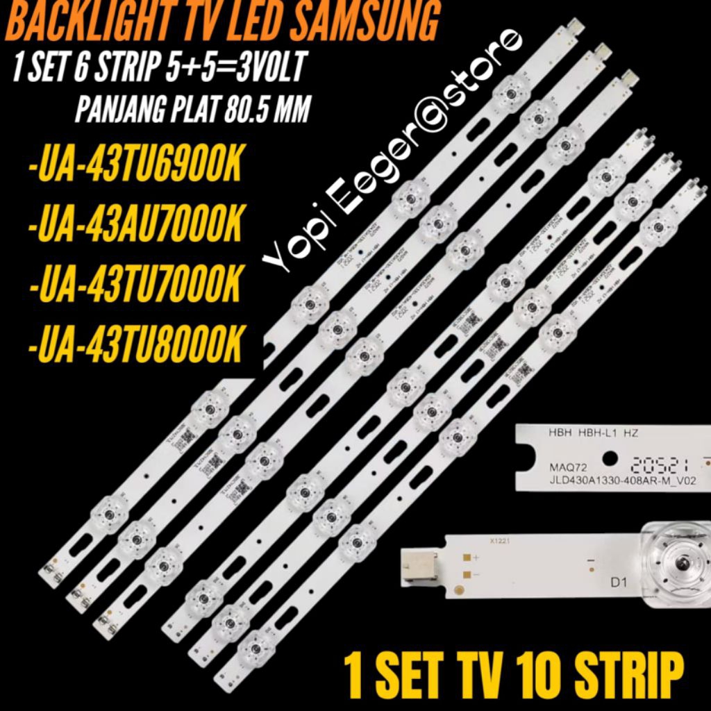 SAMSUNG 43 นิ้ว LED TV BACKLIGHT UA-43TU6900K- UA-43TU7000K- UA-43AU7000K- UA-43TU8000K 43 INCH LED 