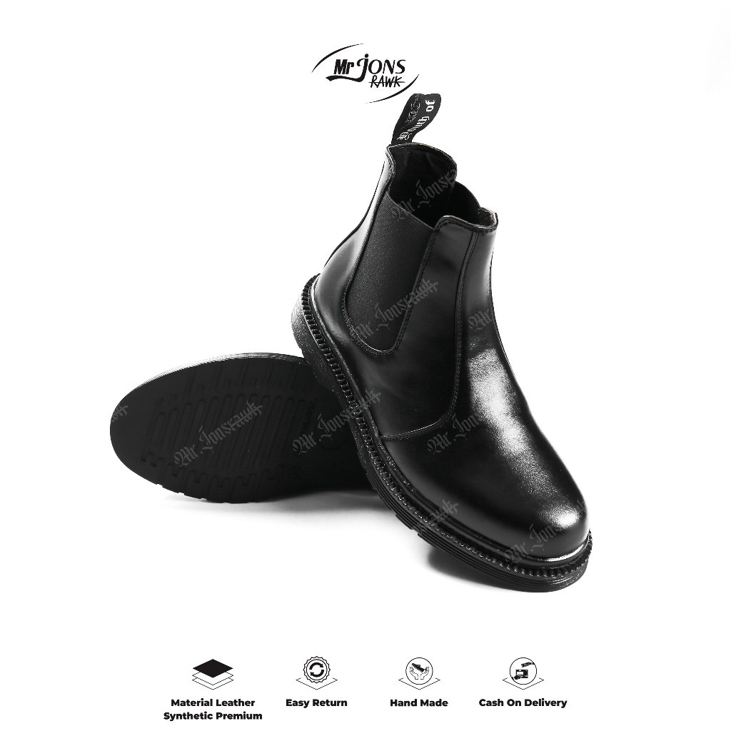 Mr.Jonsrawk Official - Lars Chelsea Official Boots สําหรับผู้ชายและผู้หญิงสีดํา