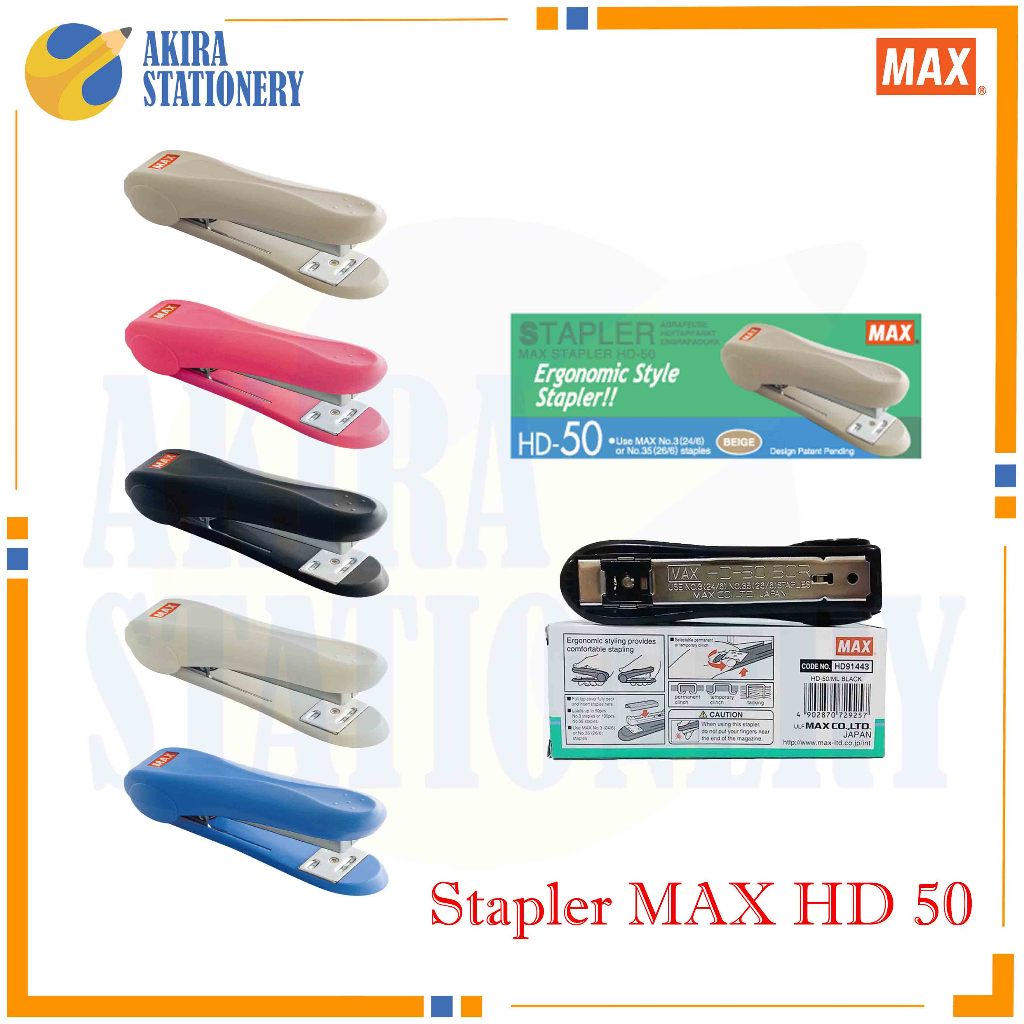 MESIN Stapler MAX HD 50 Big / Large Staples Machine HD 50 / Snap Max HD-50 / Paper Stapler บรรจุด้วย