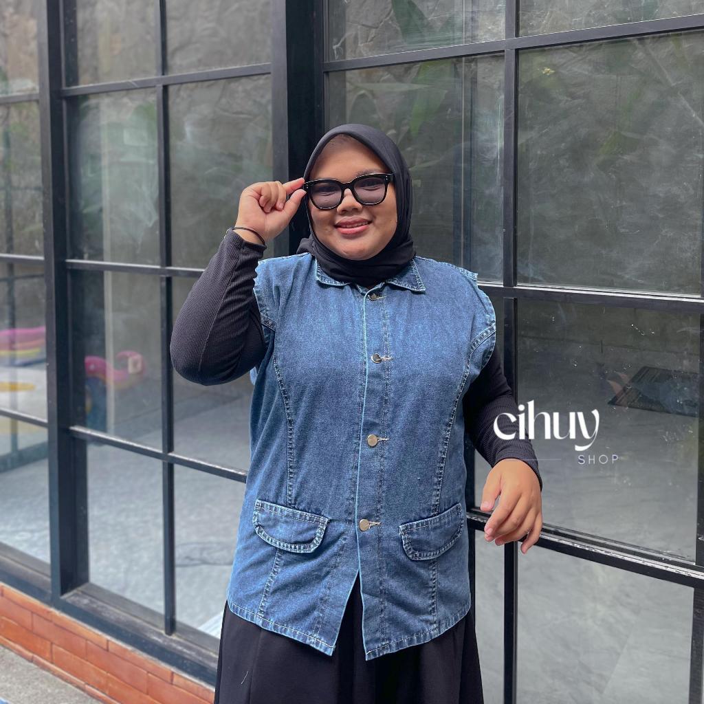 [CIHUY] - Jenny Vest Jeans Bigsize Womens Vest Jeans Jumbo