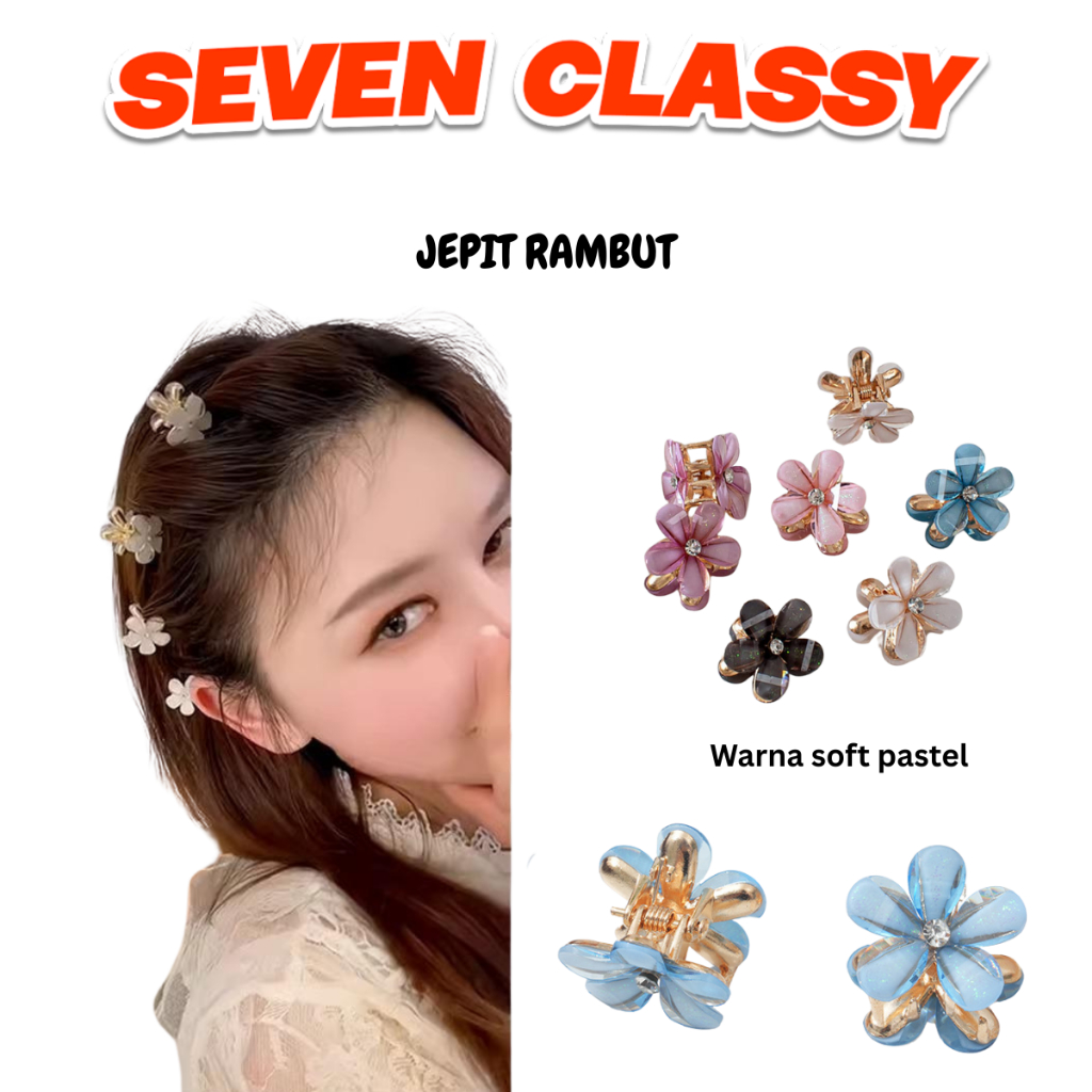 SC - H912 FLOWER-SHAPED กิ๊บติดผม 4 ชิ้น น่ารัก เครื่องประดับผมผู้หญิง FRINGE-MODEL CLIPS