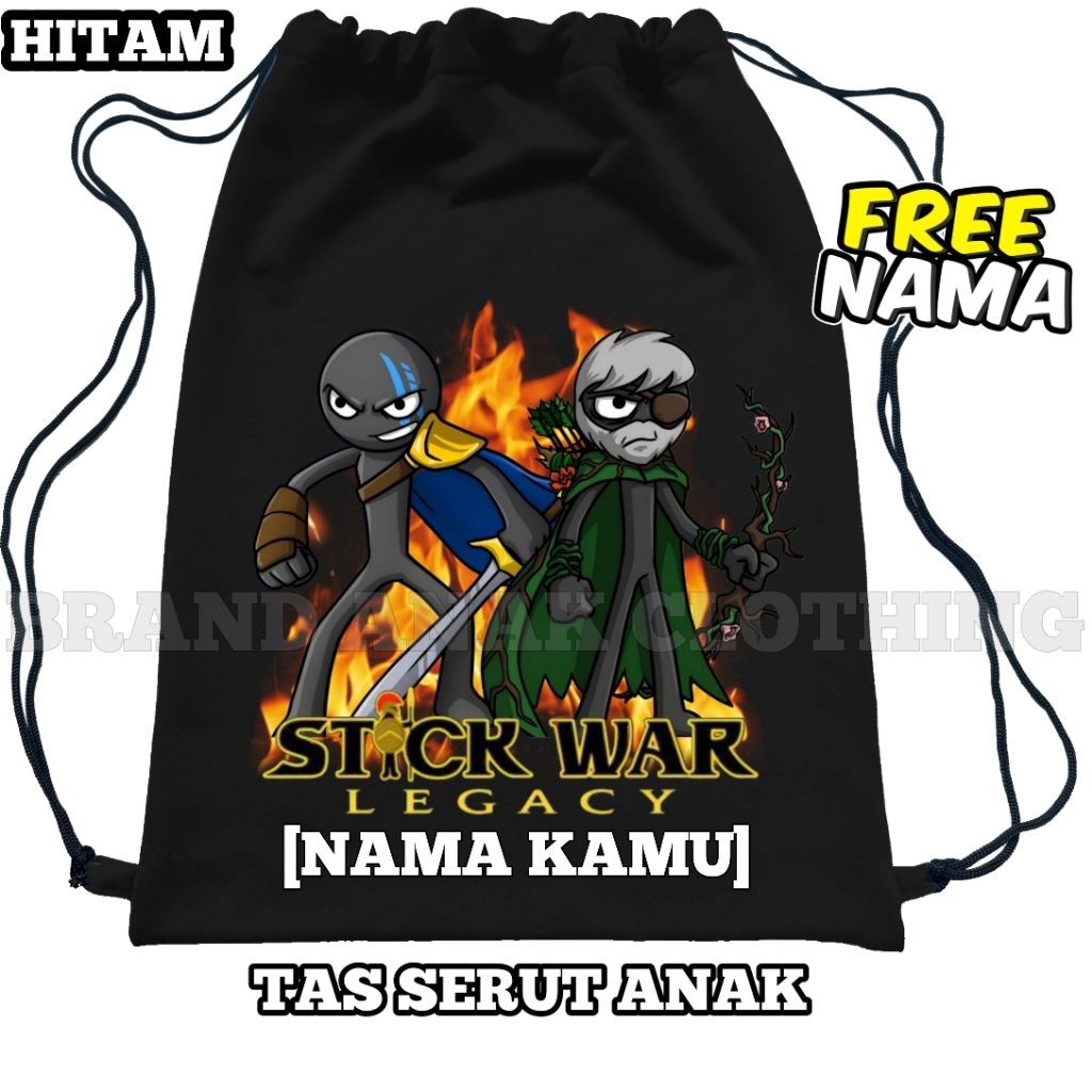 [ชื่อฟรี] STICK WAR LEGACY CHILDRENS DRAWSTRING BAG/NEW FASHION STICK LEGACY WAR CHILDRENS BAG
