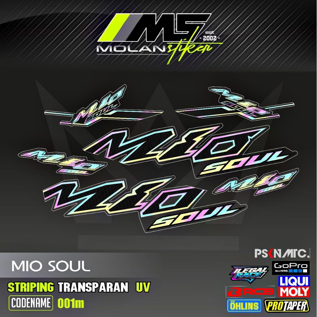 Decal สติกเกอร์ Striping Variation โปร่งใส Uv Mio Soul คาร์บูเรเตอร์ 2006-2012 Mio Soul 115 Mio Soul