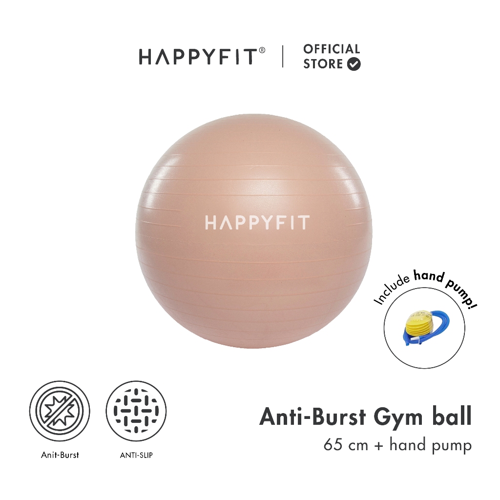 HAPPYFIT - Anti Burst Gym Ball 65 CM (ฟรีปั๊มมือ) / Gym Ball / Birthing Ball / ลูกบอลออกกําลังกายการ