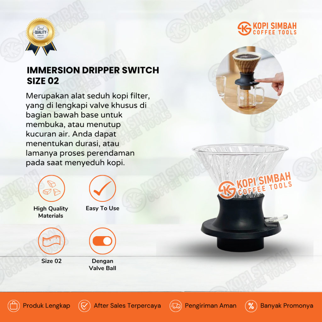 IMMERSION Dripper สวิทช์ขนาด 02 กรองช่องทาง Brewing เครื่องมือ Driper เครื่องชงกาแฟกรอง Manual Brew