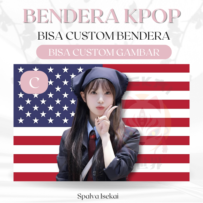 AMERICAN FLAG KPOP MOKA ILLIT / โปสเตอร์ KPOP / KPOP FLAG Moka Sakai / พรม KPOP / พรม Kpop