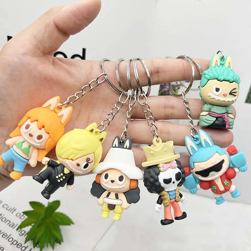 GANTUNGAN พวงกุญแจตัวละคร Popmart Pumpkin X One Piece / Labubu Onepiece Rubber Keychain ของที่ระลึก
