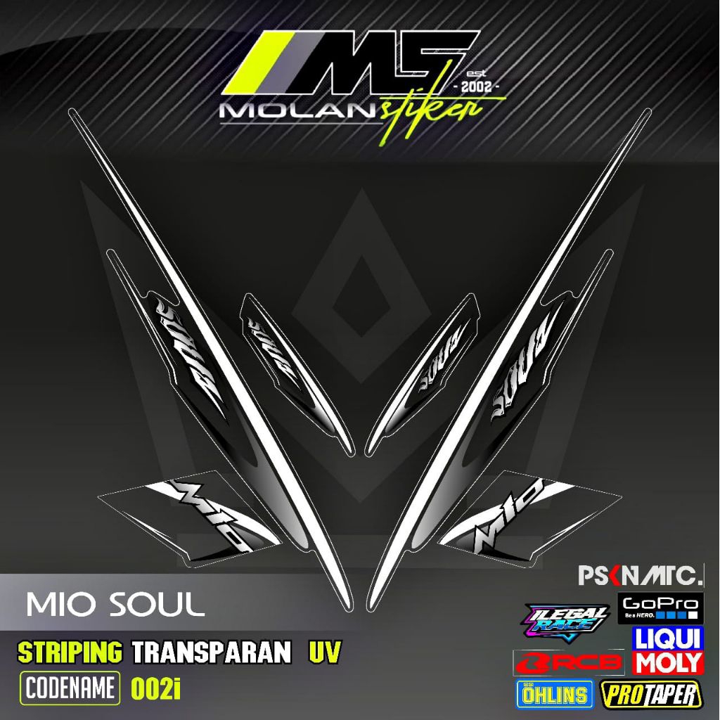Decal สติกเกอร์ Striping Variation โปร่งใส Uv Mio Soul คาร์บูเรเตอร์ 2006-2012 Mio Soul 115 Mio Soul