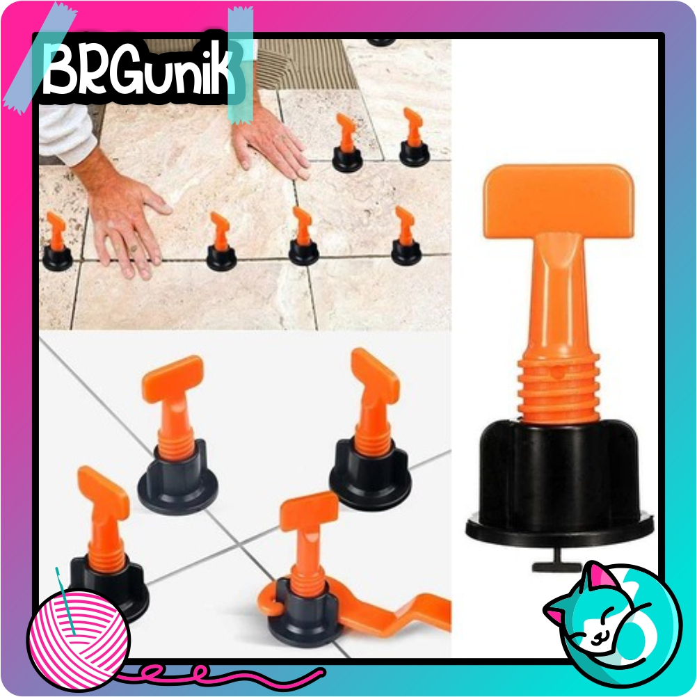 BRGUNIK 50 ชิ้นหมุนเครื่องมือปรับระดับเซรามิก + Reusable Tile Leveling System Spacer ประแจ R1348
