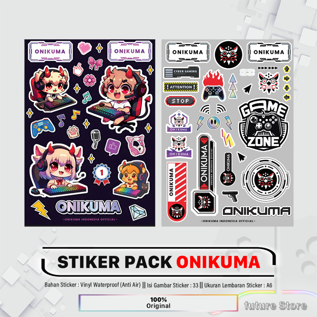 ONIKUMA HYPEBEAST AESTHETHIC สติ๊กเกอร์กันน้ํา PACK FOR LAPTOP, HEADPHONES, TWS, HELMET, MOTORCYCLE,