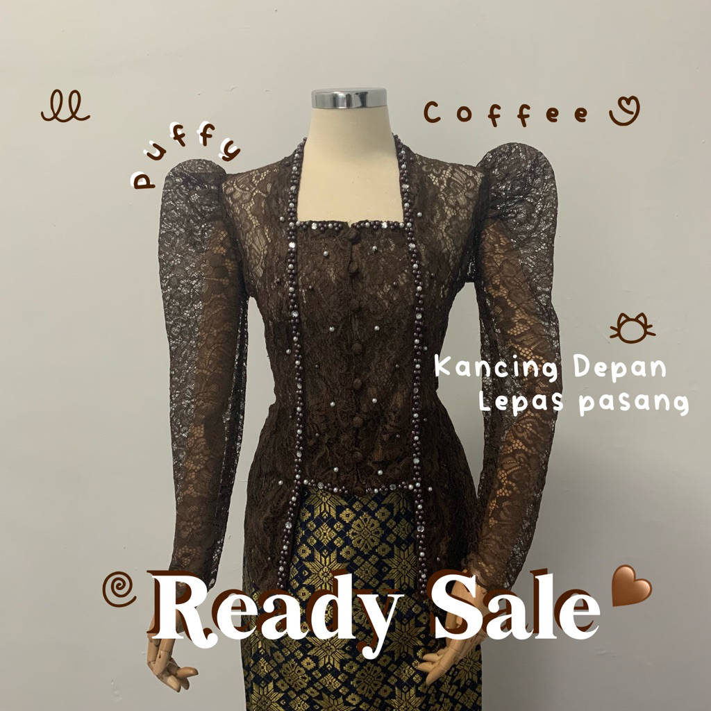 Longbet/Crop Puff/No Puffy Front Button Graduation Kebaya