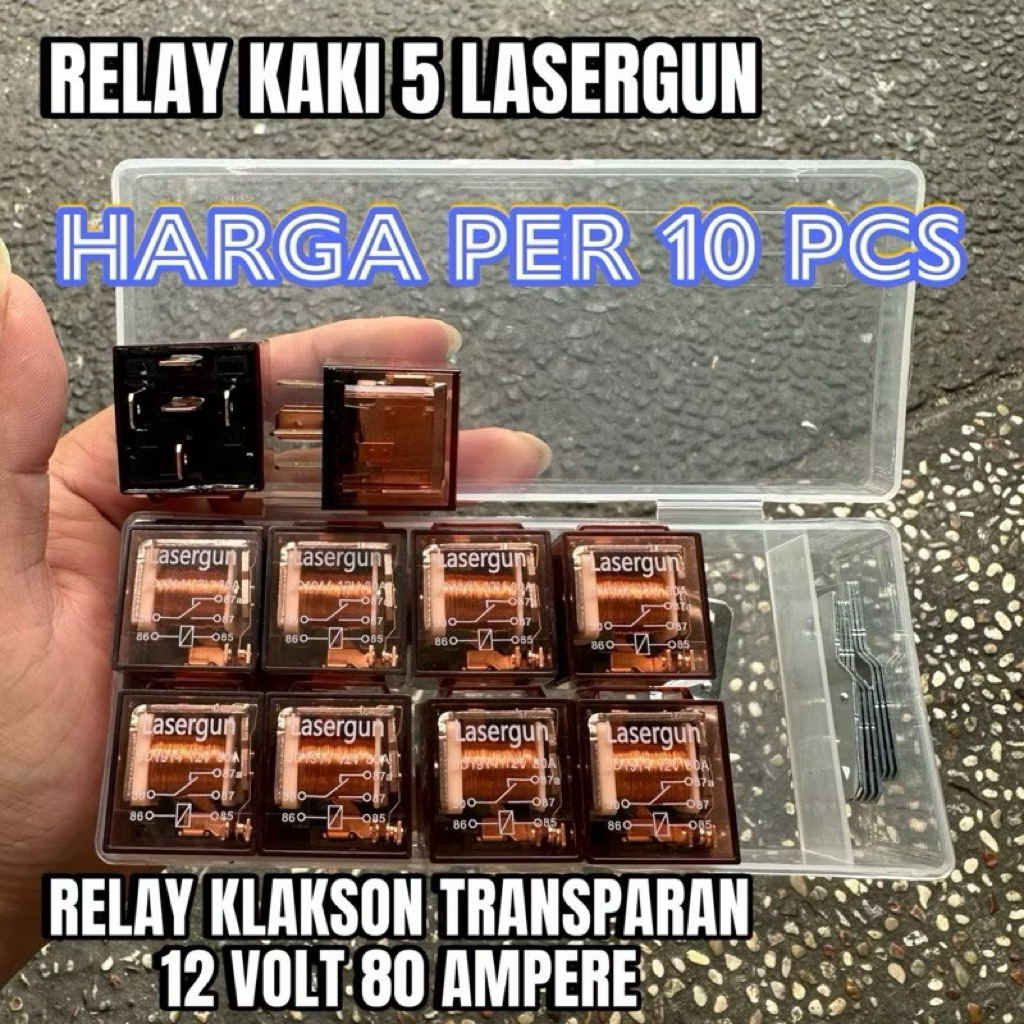 TRANSPARENT HORN RELAY 5 ขาและ 4 ขา LASERGUN 12 VOLT 80 CAMPERE UNIVERSAL
