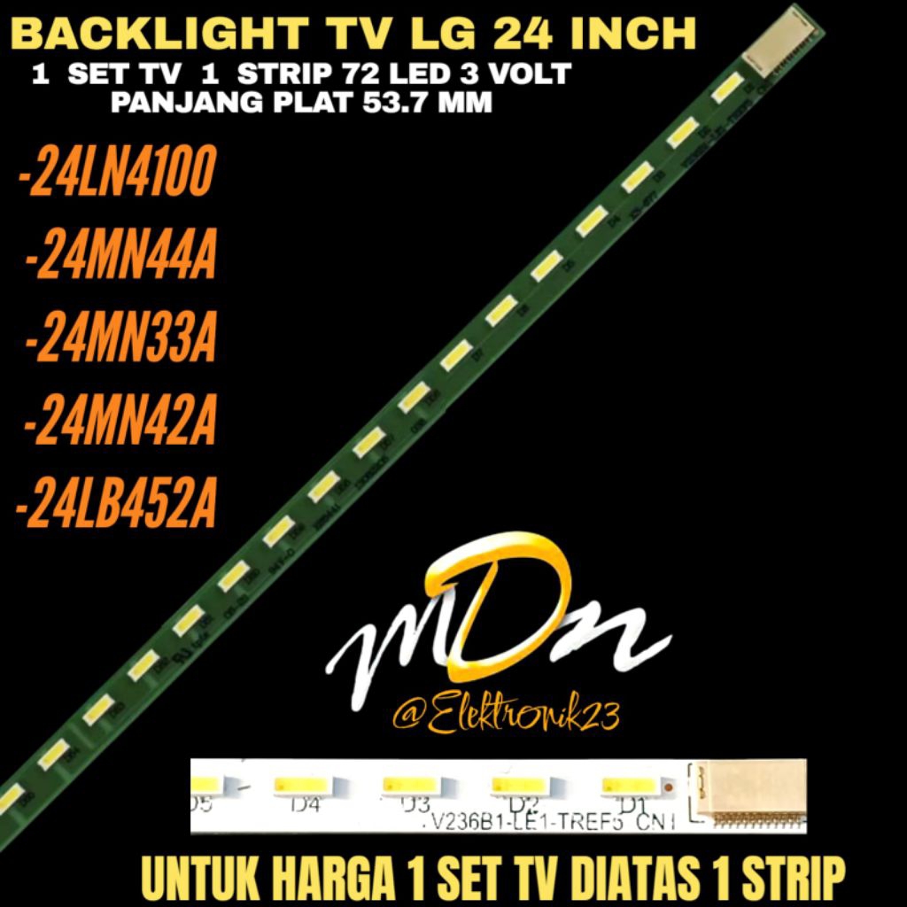 LG 24 นิ้ว LED TV BACKLIGHT 24LN4100- 24LM33A-24LM44A-24LM42A-24LB452A LG TV BACKLIGHT