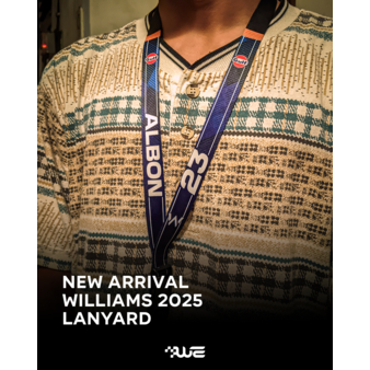เชือกเส้นเล็ก F1 Williams FW47 2025 ซีซั่น | สร้อยคอ สาย ทิชชู่พรีเมี่ยม 2ซม. อัลบอน & ไซนซ์.