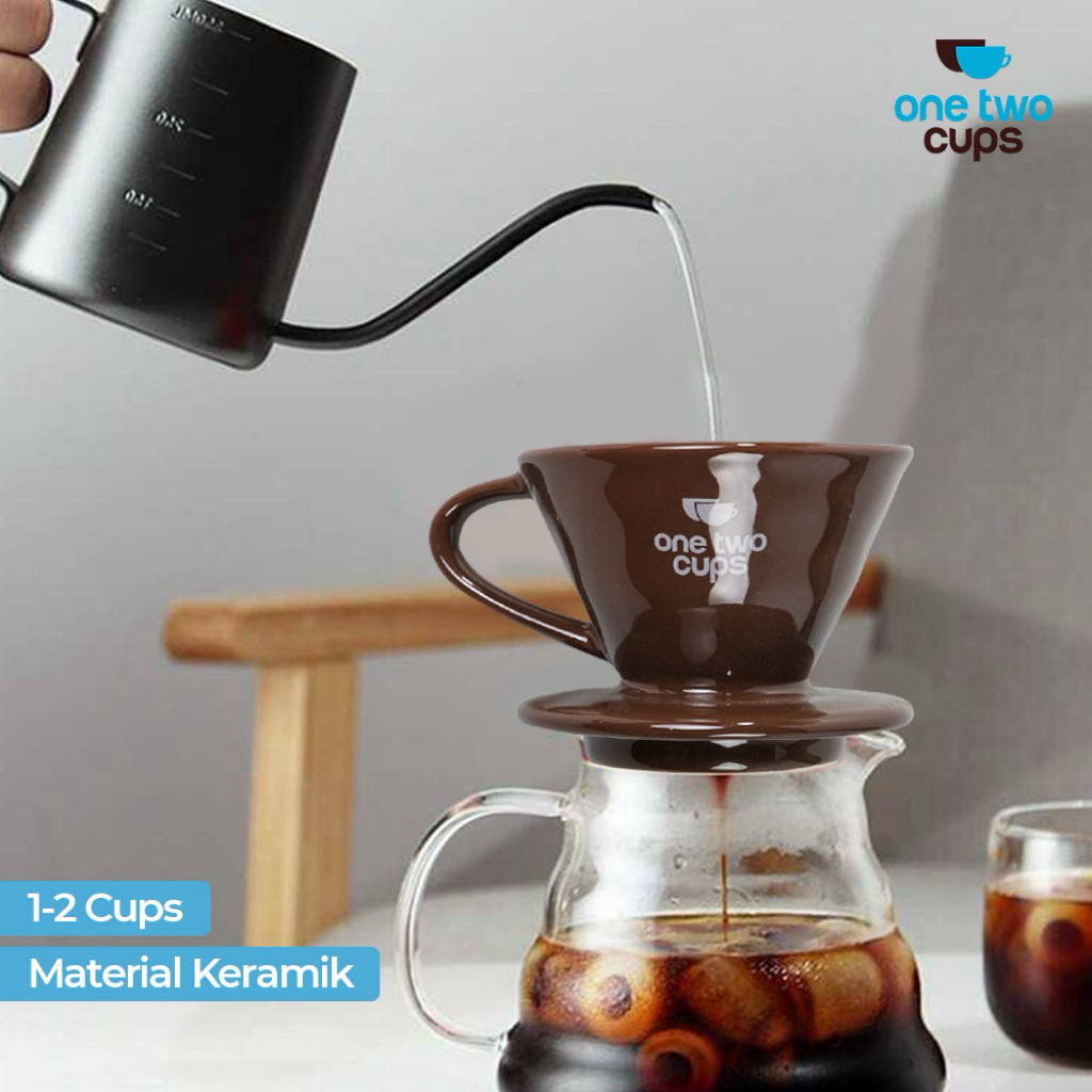 One Two Cups Coffee Dripper V60 Coffee Filter 1-2 ถ้วย