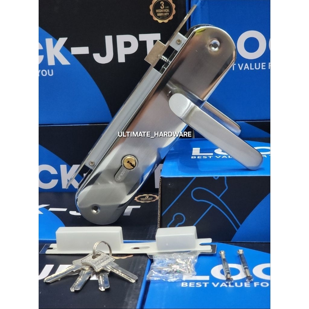 WOODEN ชุดล็อคประตู HANDLE PLATE LOCK JPT KPL JPT J23 NP สแตนเลสสตีล