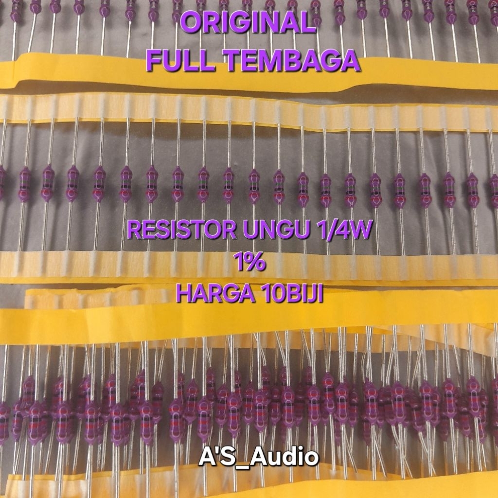 UNGU 6K2 1/4 วัตต์ 1% ORIGINAL ZERO FULL COPPER RESISTOR PURPLE.10 ชิ้น