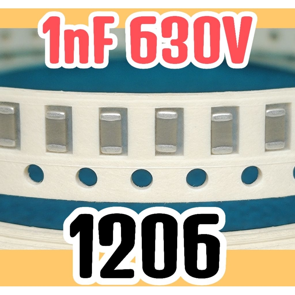 10pcs ตัวเก็บประจุเซรามิคหลาย SMD 1206 3216 630V 1000pF 1nF 630 โวลต์ 1nF