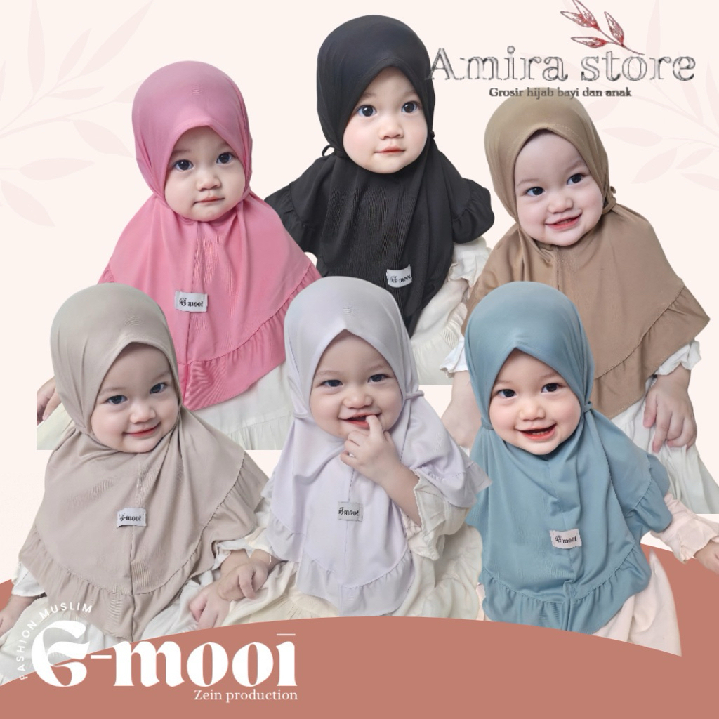 G-MOOI ฮิญาบเด็ก 0 6 เดือน 0-4 ปี BERGO SHAFIA ฮิญาบเด็ก ผ้าโพกศีรษะทารกแรกเกิด