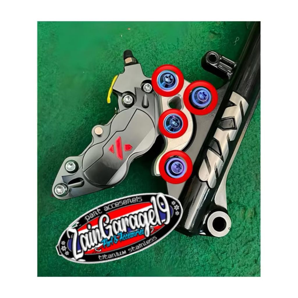 สลักเกลียวยึดคาลิปเปอร์ KTC/Bmbo 4p ไทเทเนียม GR5 (น็อต 4 ตัว)