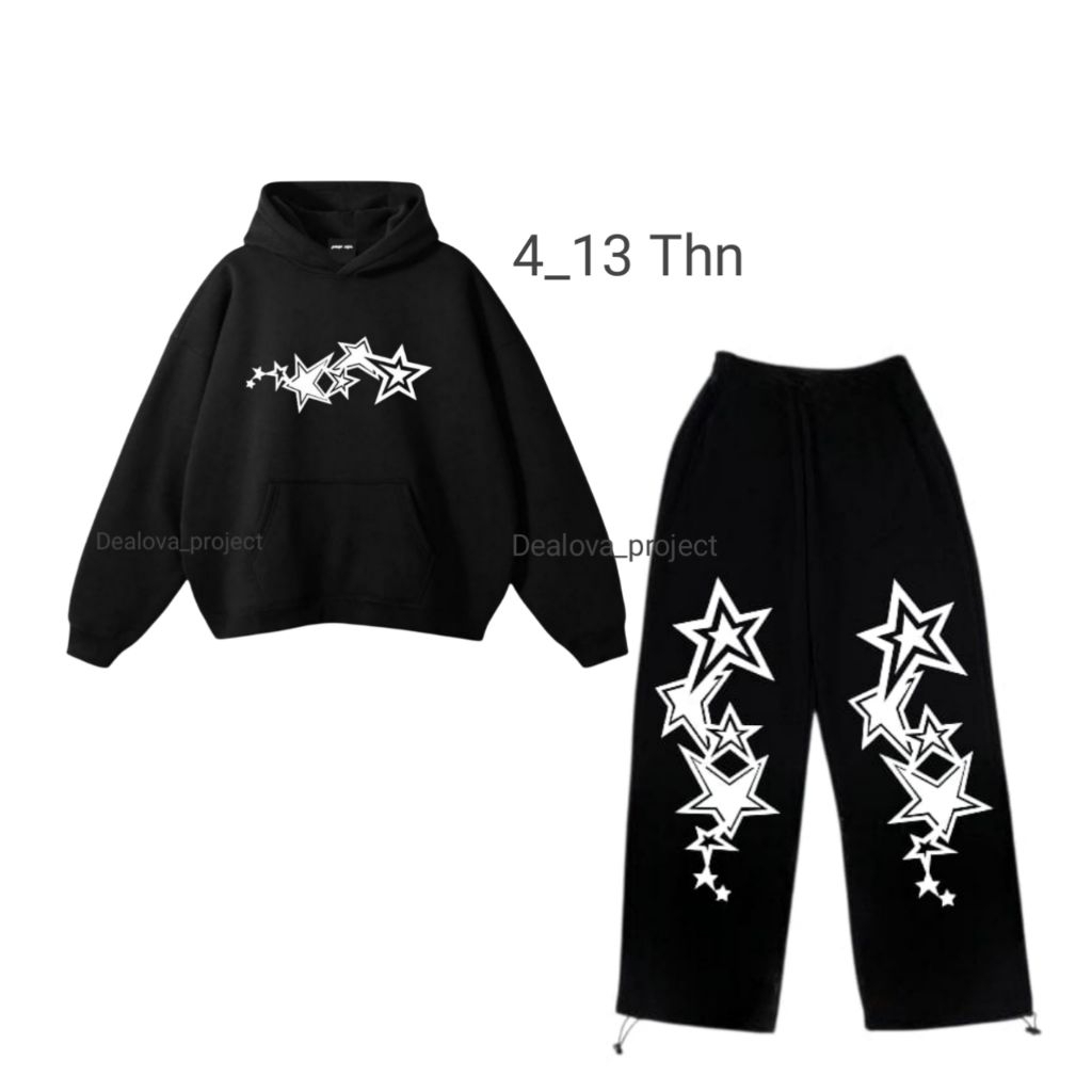 Unisex Baggy Sweatpants Hoodie Baggy Pants Set