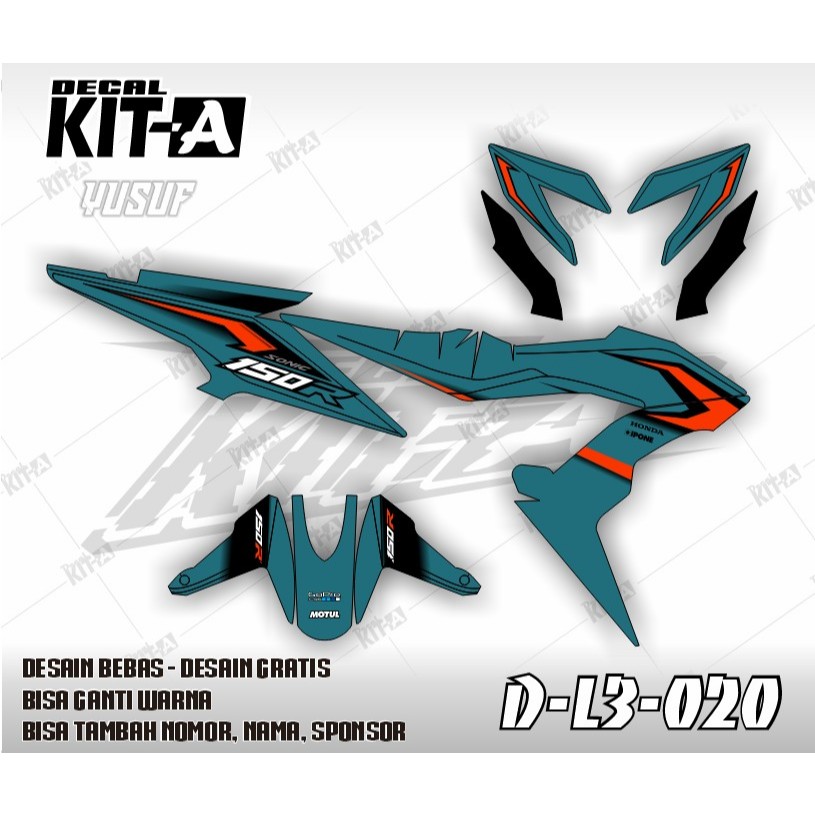 ล่าสุด SONIC Sticker Decal สติ๊กเกอร์มอเตอร์ไซค์พร้อม Palestine Indonesia Abu Motif L3-033 L3-061