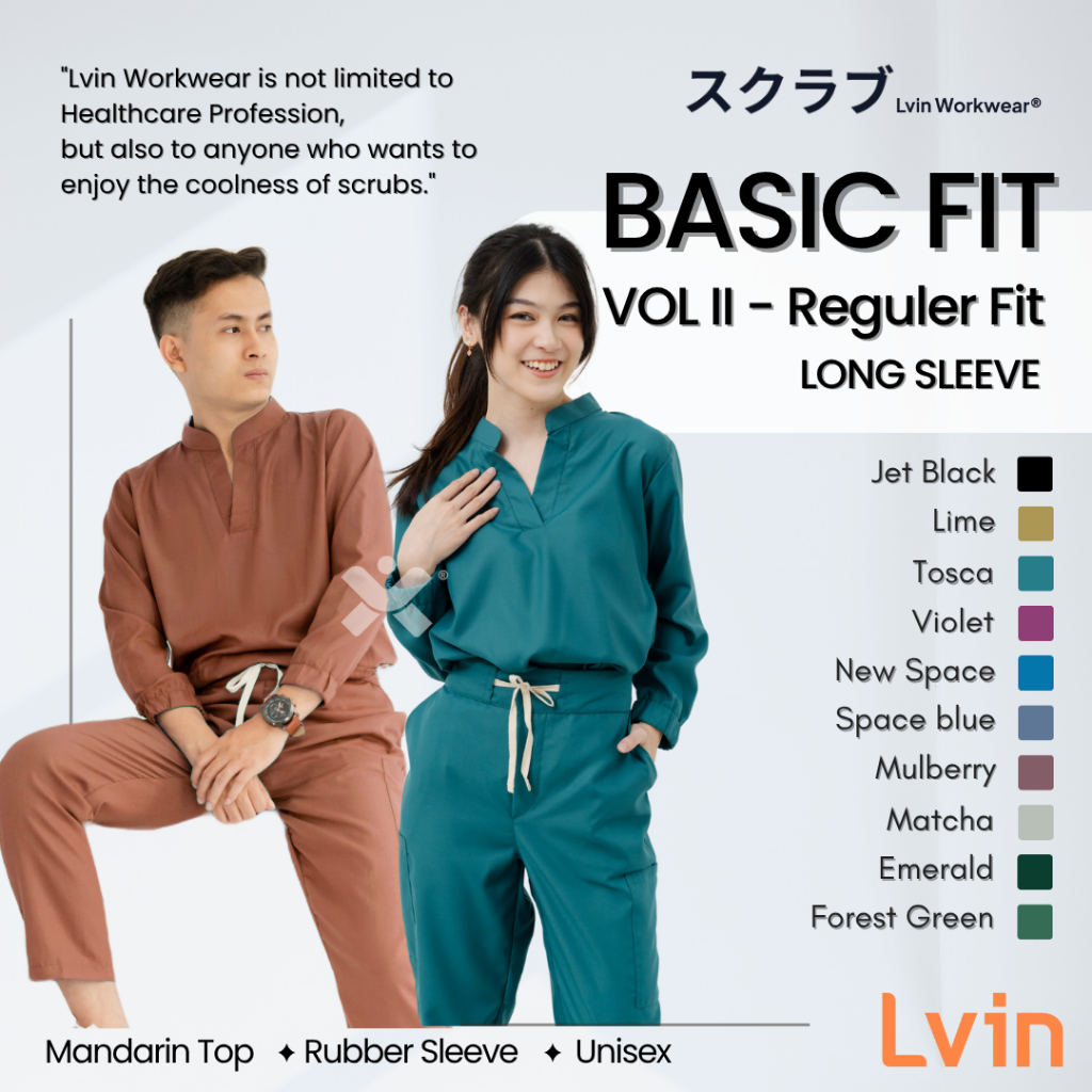 [ Lvin ] Vol II - ปลอกคอแมนดาริน - SCRUB MEDICAL SCRUB SUIT DOCTORS SCRUB FOR MAN & WOMEN / Regular 