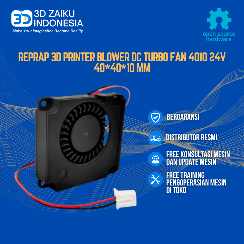 Reprap 3D Printer Blower DC Turbo Fan 4010 24V 40*40*10 mm